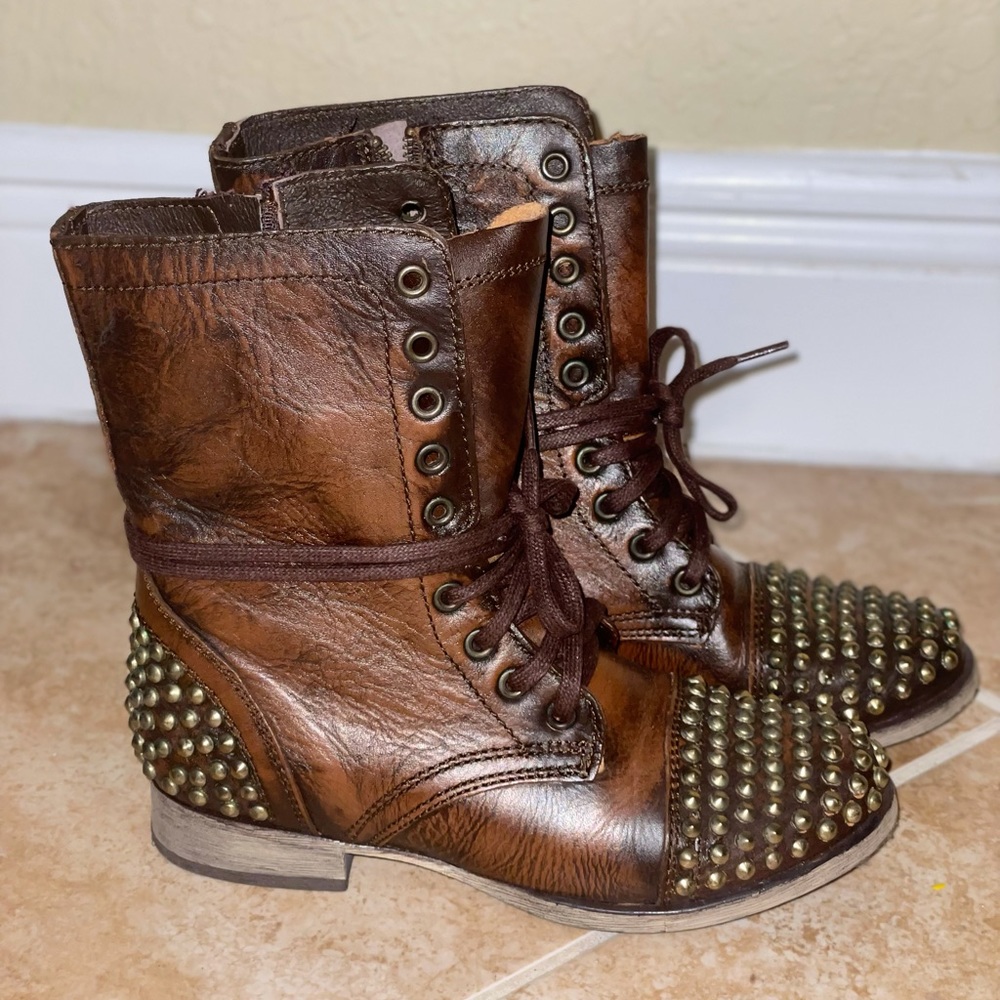 Brown Studded Steve Madden Boots